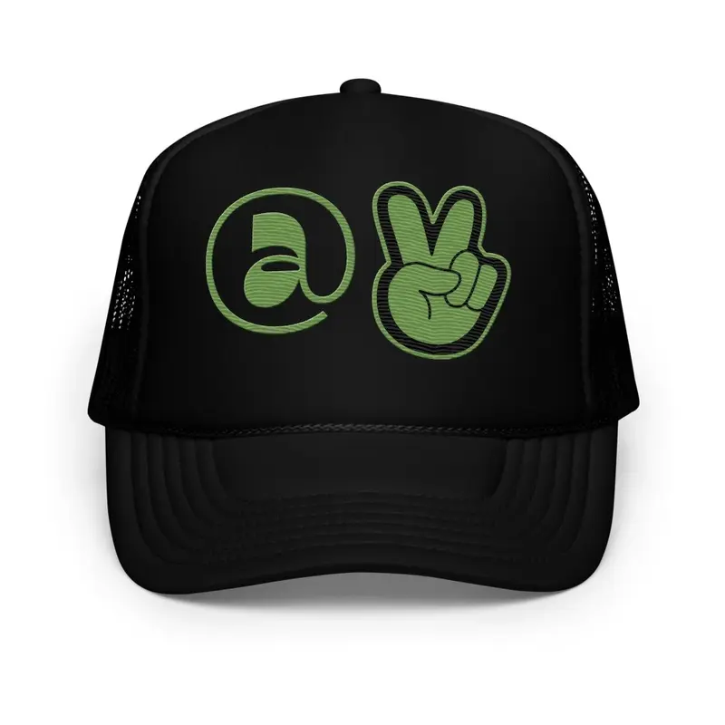 At Peace Emoji Trucker Hat - Green